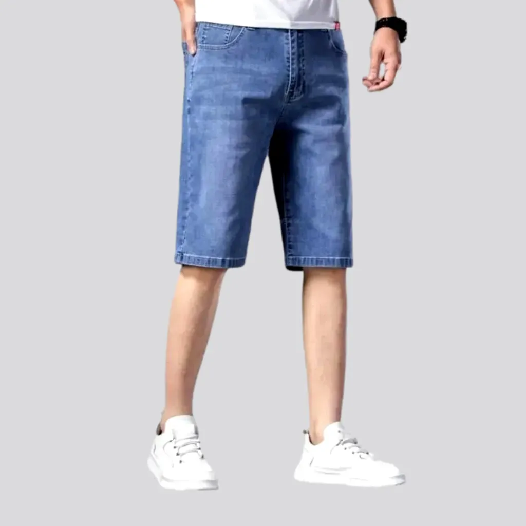 Sanded ultra-thin denim shorts