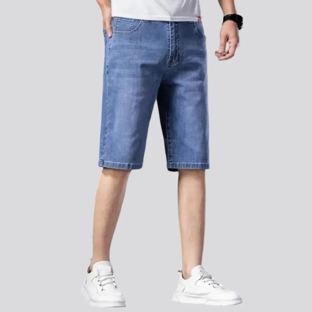 Sanded ultra-thin denim shorts