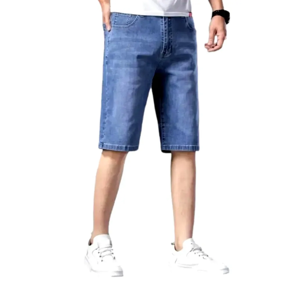 Sanded ultra-thin denim shorts