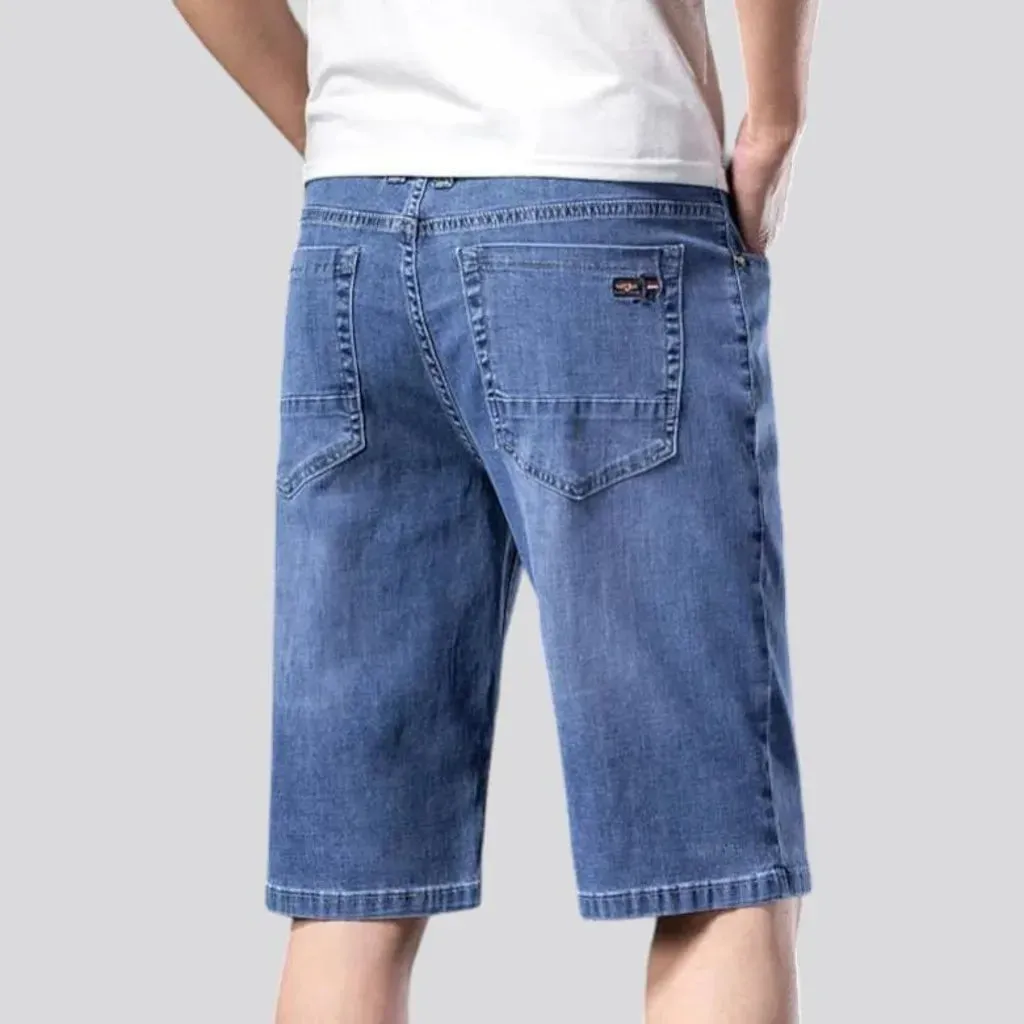 Sanded ultra-thin denim shorts