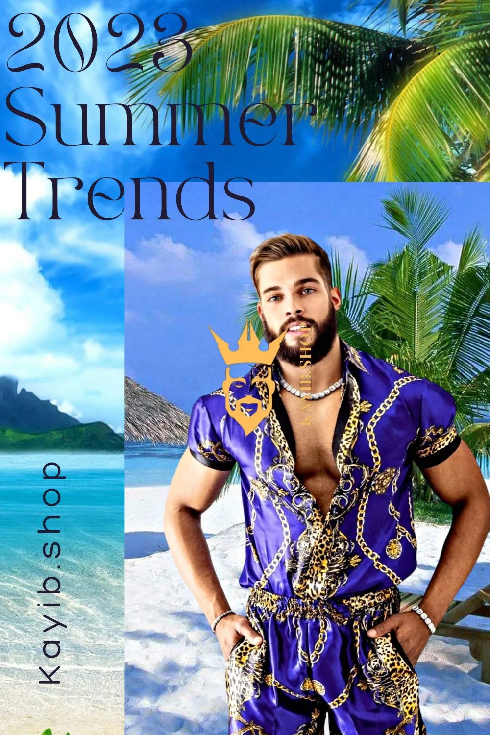 Silk Baroque Outfit Set - Stay Cool in Style with our Men's Short Sleeve Floral Shirt & Beach Shorts Combo - Perfect for the Ultimate Summer Look!