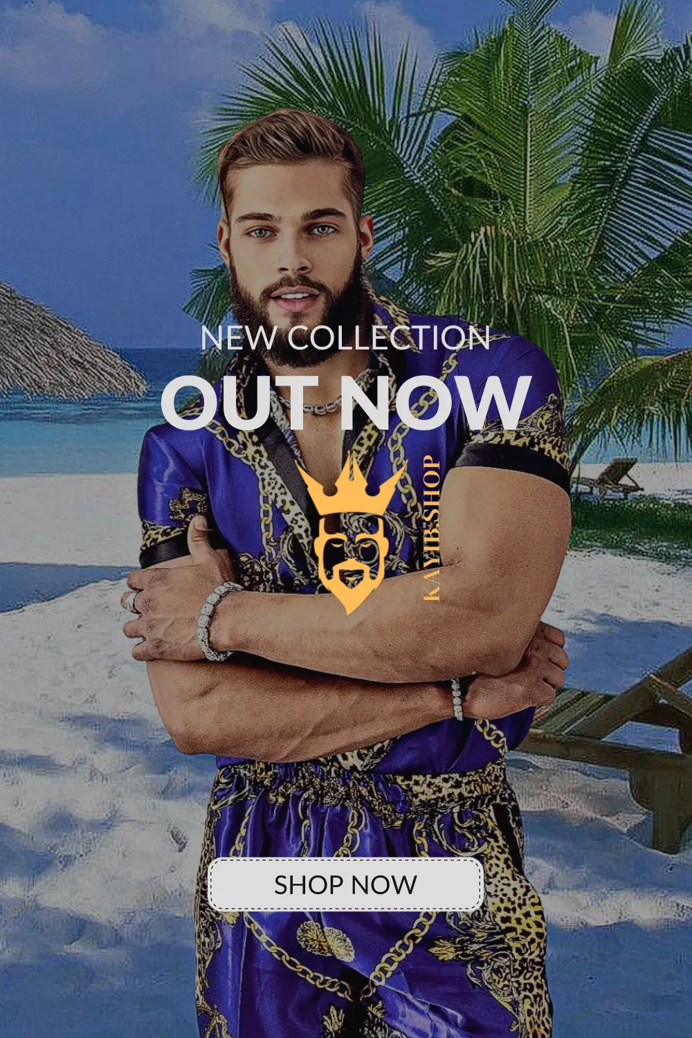 Silk Baroque Outfit Set - Stay Cool in Style with our Men's Short Sleeve Floral Shirt & Beach Shorts Combo - Perfect for the Ultimate Summer Look!