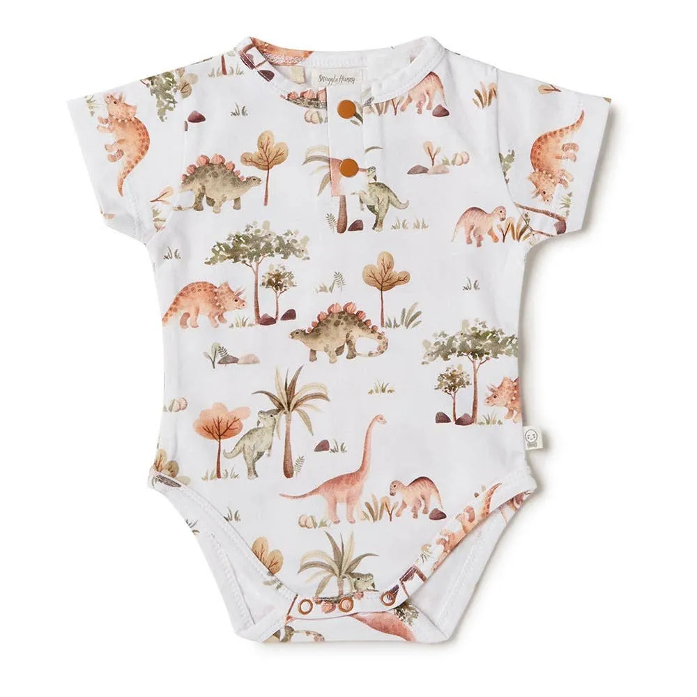 Snuggle Hunny - Dino Short Sleeve Organic Bodysuit