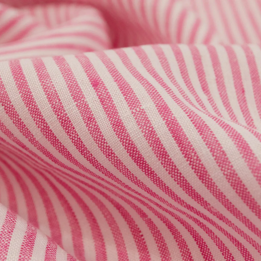 Stripe Linen - Bright Pink