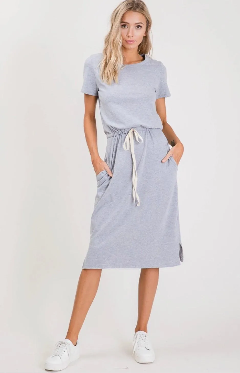 T-Shirt Dress in Grey - Made in USA