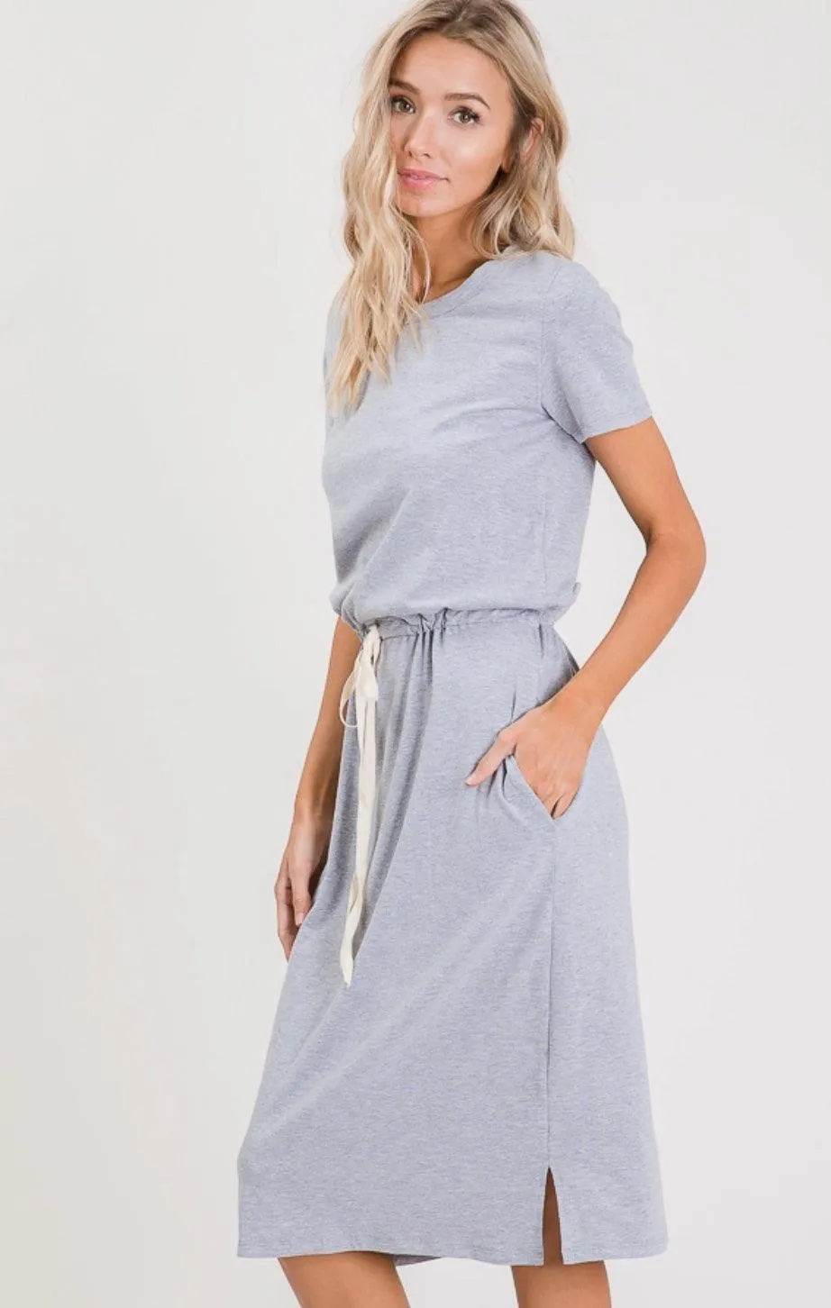 T-Shirt Dress in Grey - Made in USA