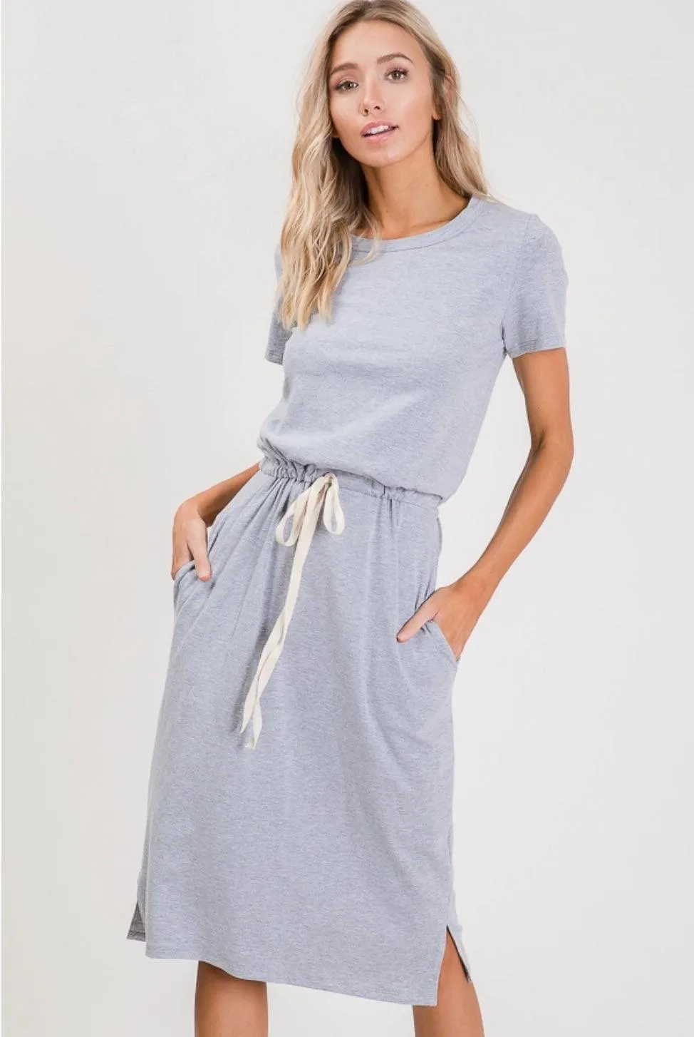 T-Shirt Dress in Grey - Made in USA