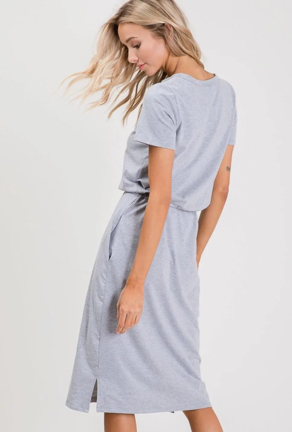 T-Shirt Dress in Grey - Made in USA