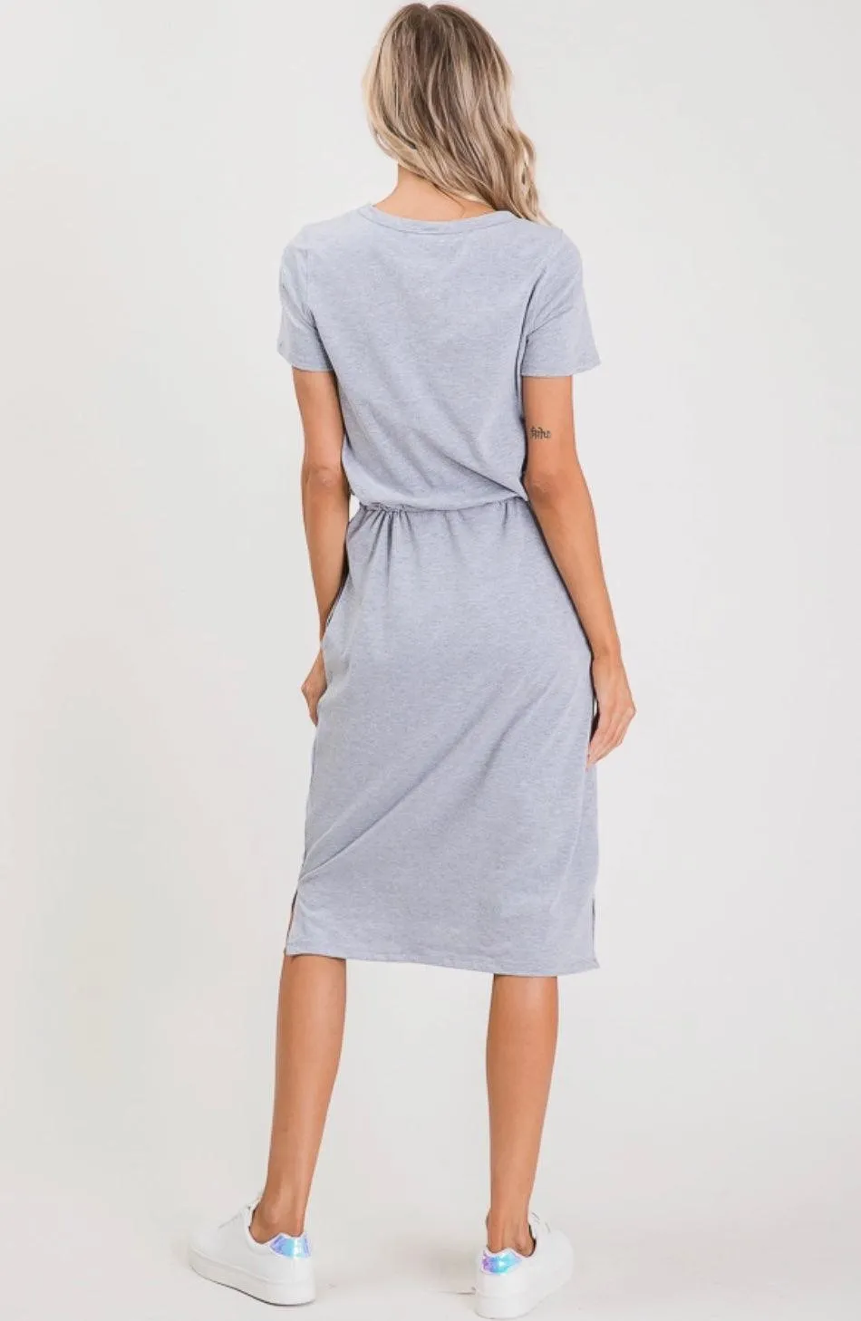 T-Shirt Dress in Grey - Made in USA