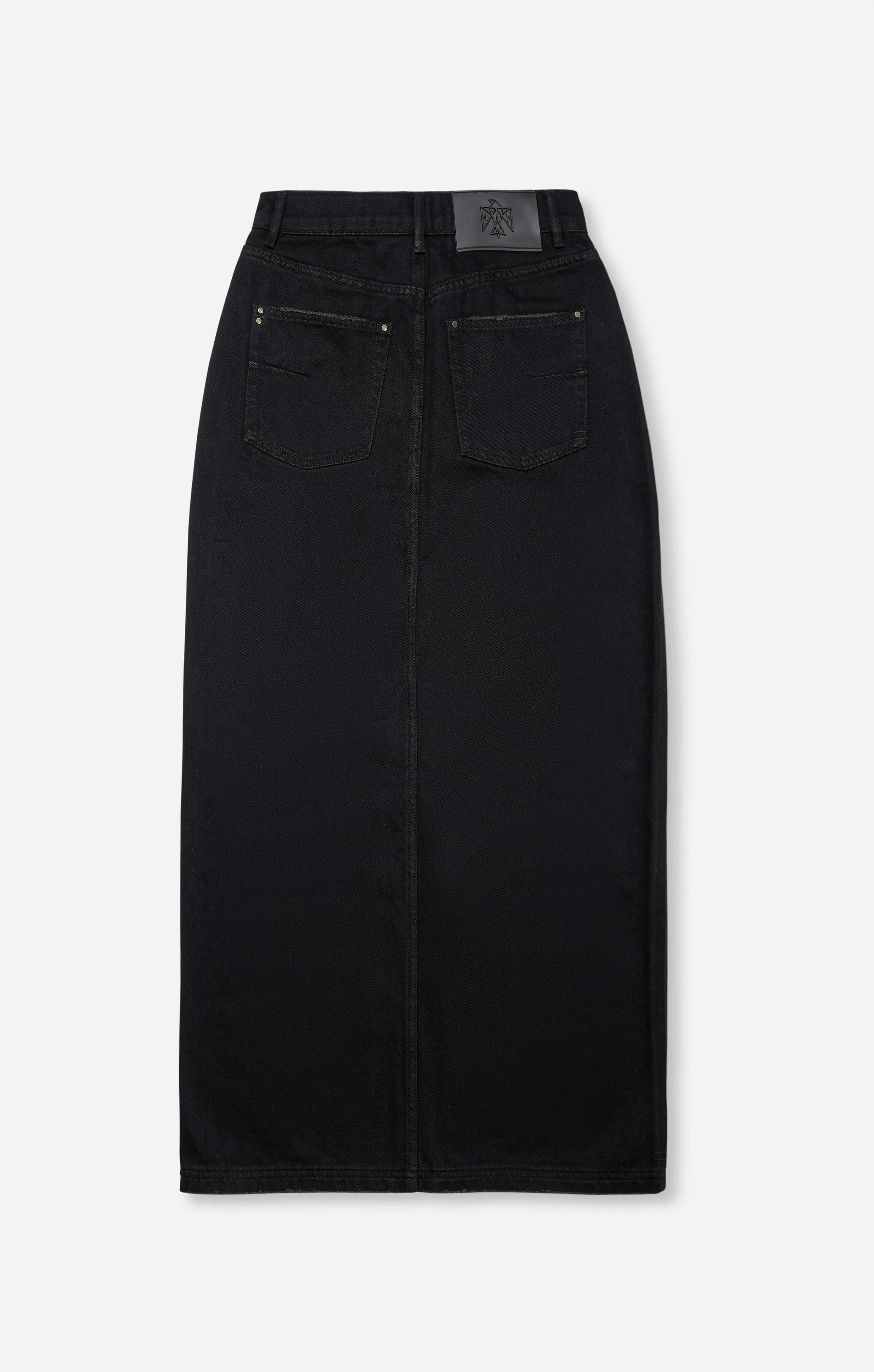 THE DENIM MAXI SKIRT - WASHED BLACK