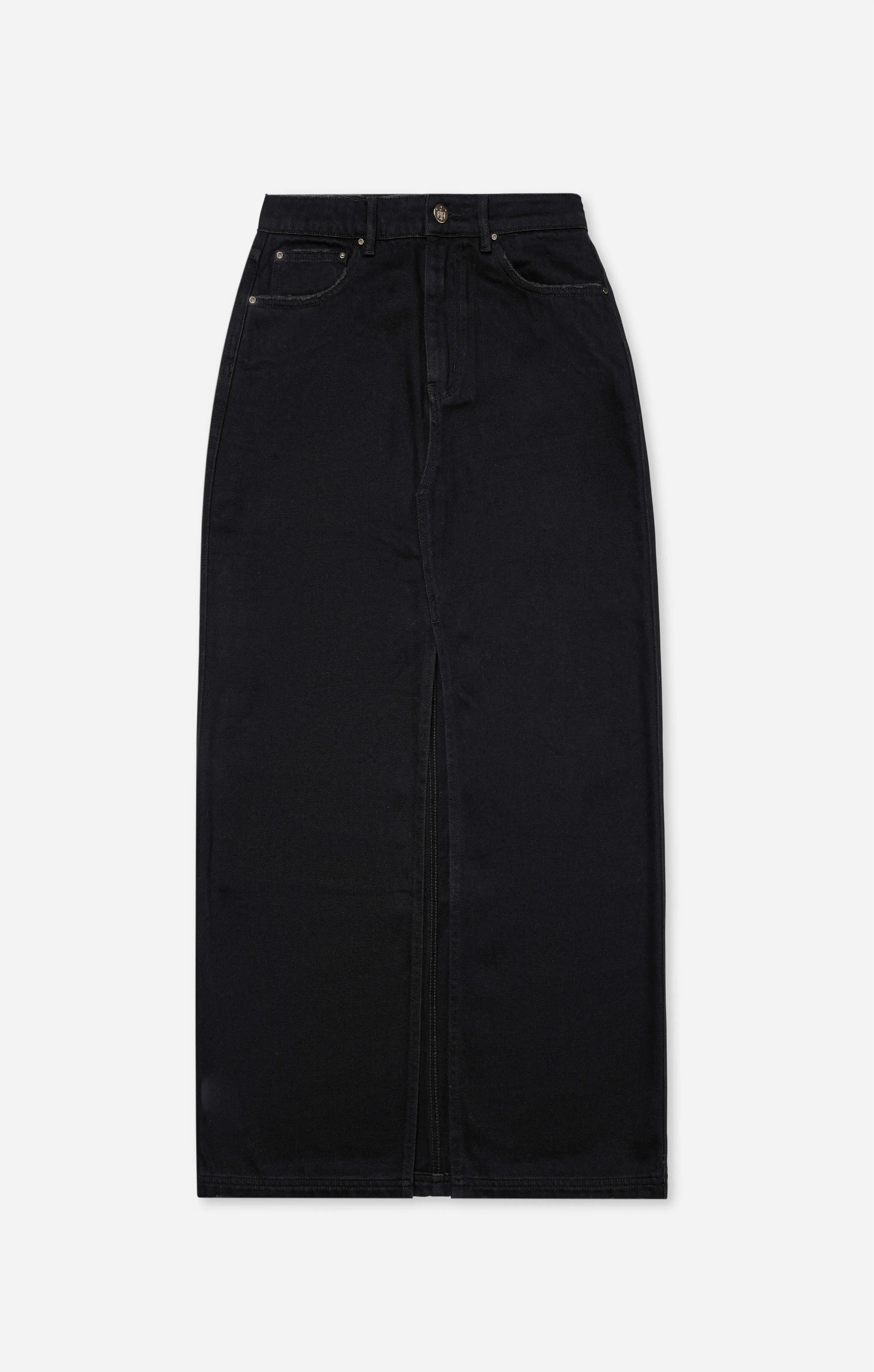 THE DENIM MAXI SKIRT - WASHED BLACK