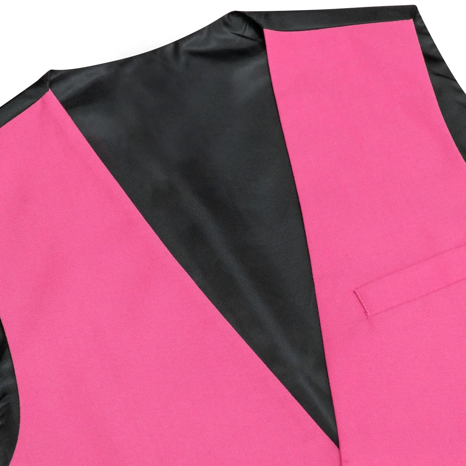 Ties2you Dress Vest Top Hot Pink Solid V Neck Men's Silk Business Vest