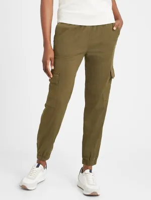 Twill Utility Jogger in Heritage Green Olive