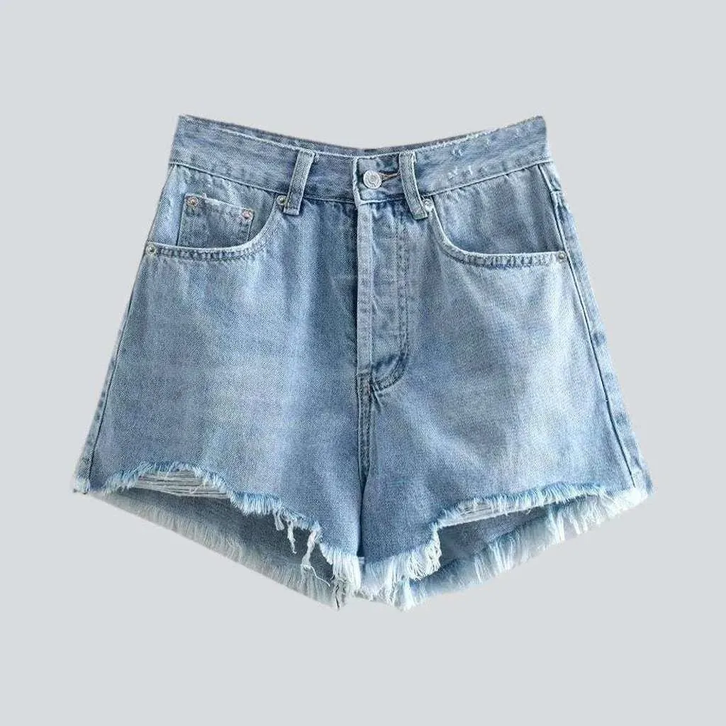 Urban straight distressed jean shorts