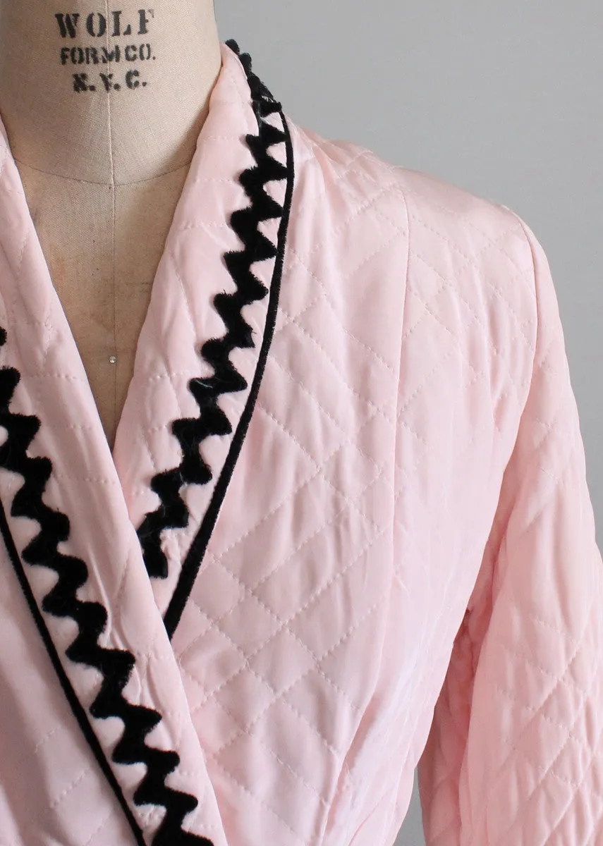 Vintage 1950s Pink and Black Lounging Set