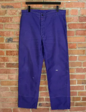 Vintage Adolphe Lafont Faded Purple Moleskin French Work Pants Size 36x32