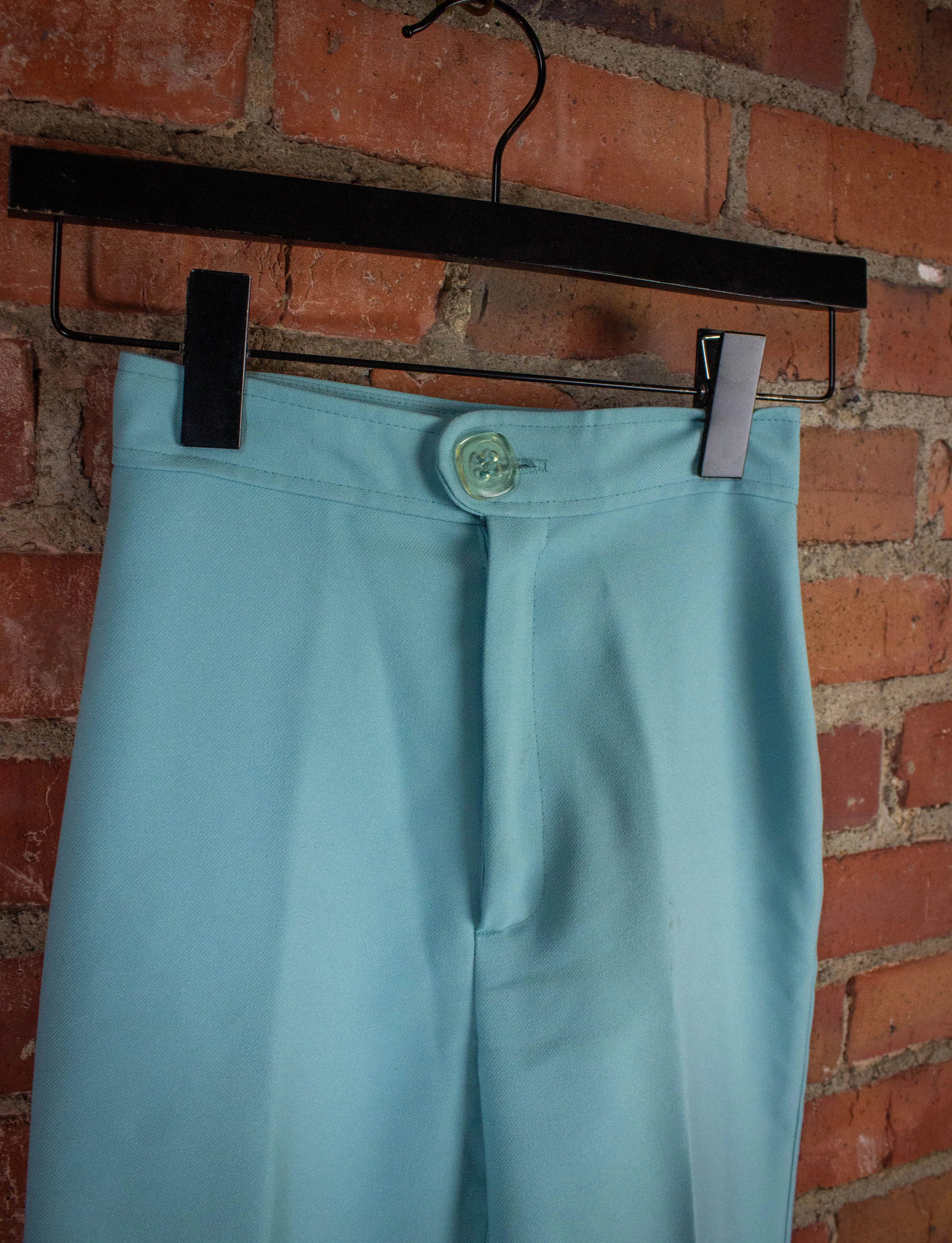 Vintage Apple Pie Bell Bottom Pants 70s Aqua Blue 22x31