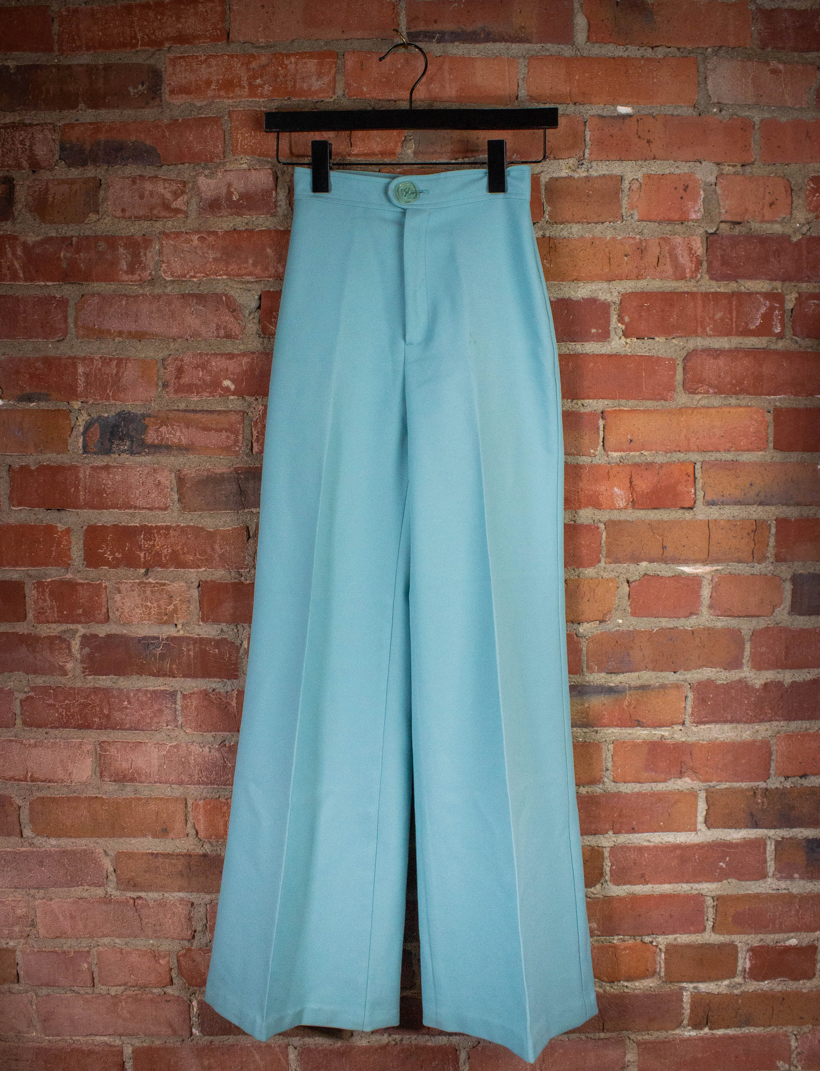 Vintage Apple Pie Bell Bottom Pants 70s Aqua Blue 22x31