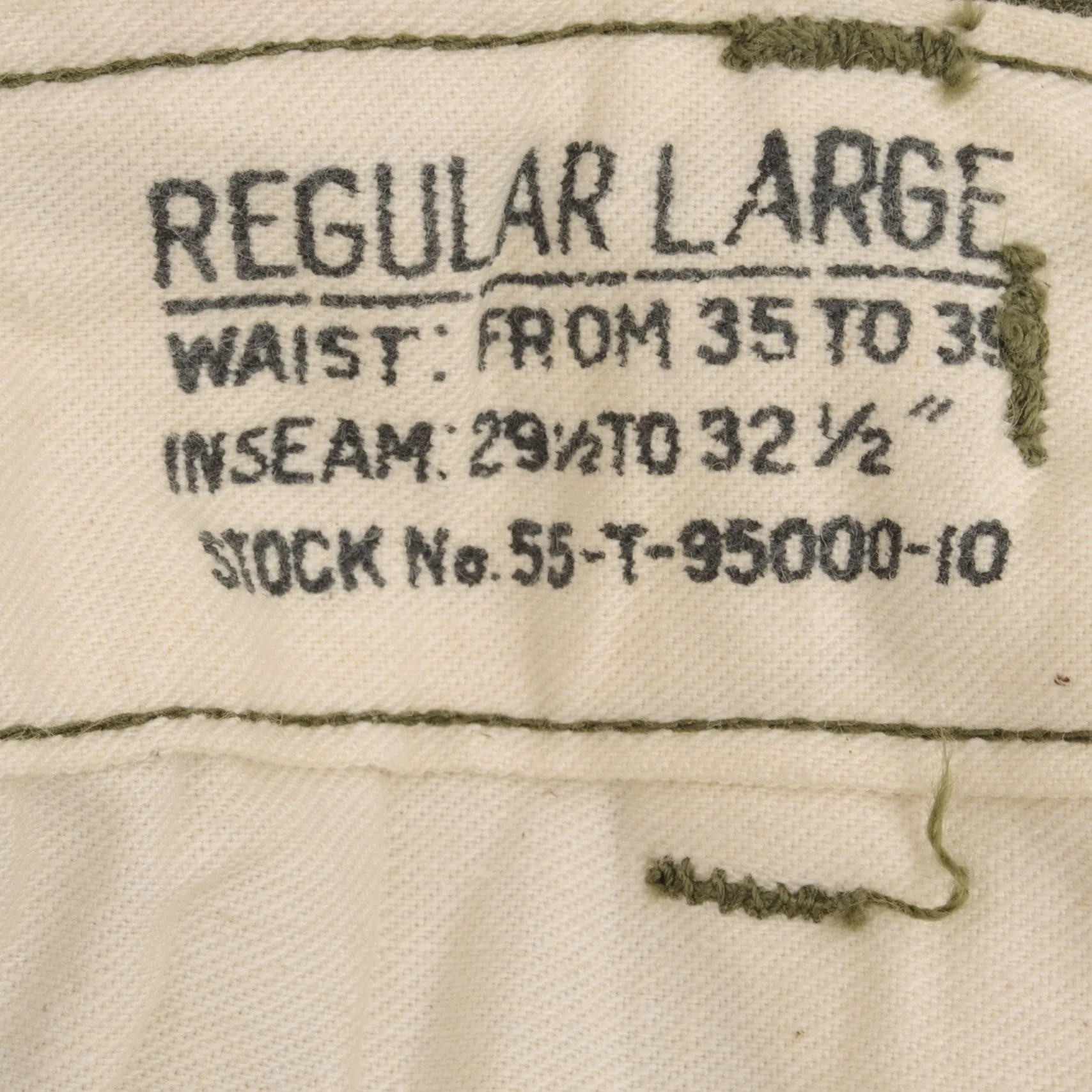 VINTAGE US ARMY FIELD TROUSERS PANTS M51 1953 KOREAN WAR LARGE REG NOS