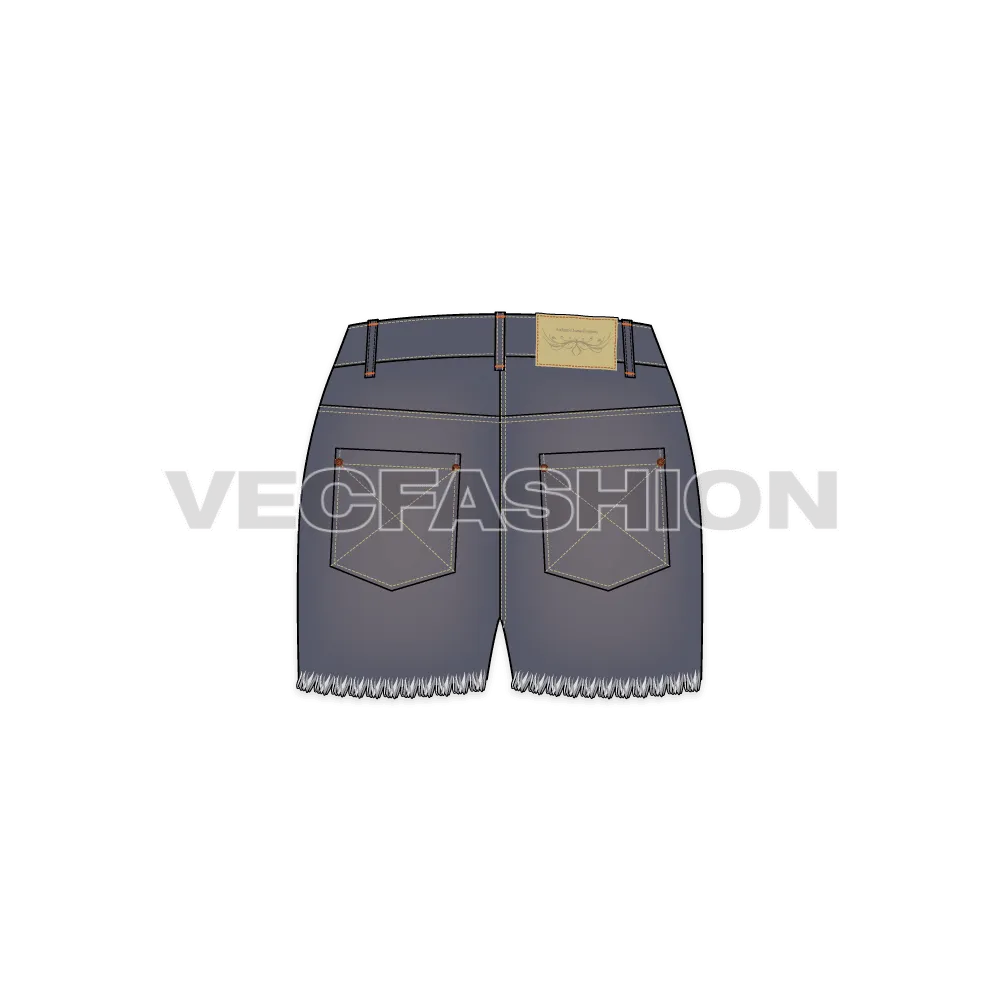 Women's Street Denim Shorts with Frayed Edges