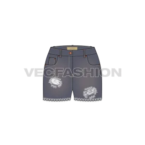 Women's Street Denim Shorts with Frayed Edges