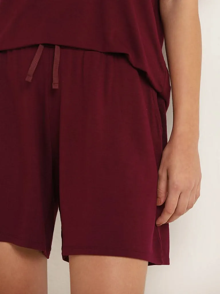 Wunderlove Burgundy Super-Soft Supersoft Shorts