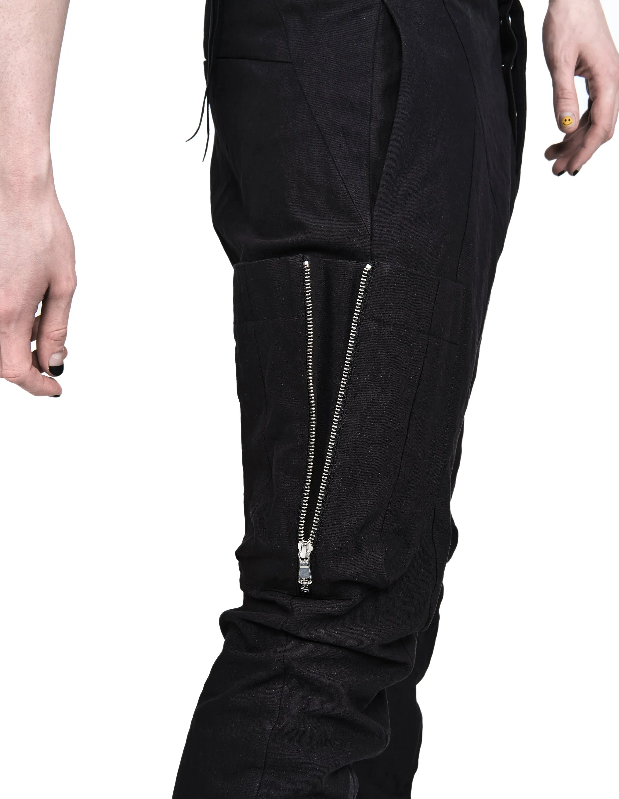 Zipped Denim Stretch Pants